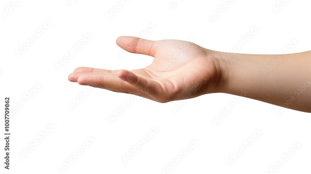 Hand holding an invisible object, isolated on transparent white background, clipping path Hand holding an invisible object, isolated on transparent white background, clipping path