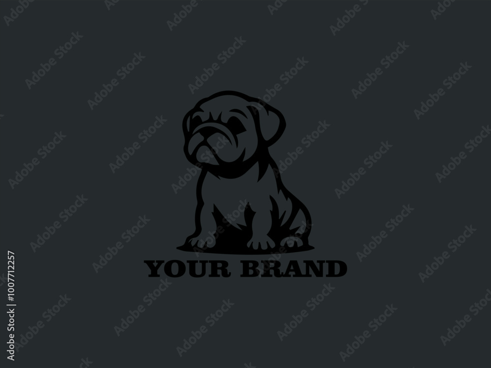 Pet Character Design, Bulldog Puppy Vector Logo, Cute Bulldog with Hilarious Expression Pet Character Design, Bulldog Puppy Vector Logo, Cute Bulldog with Hilarious Expression
