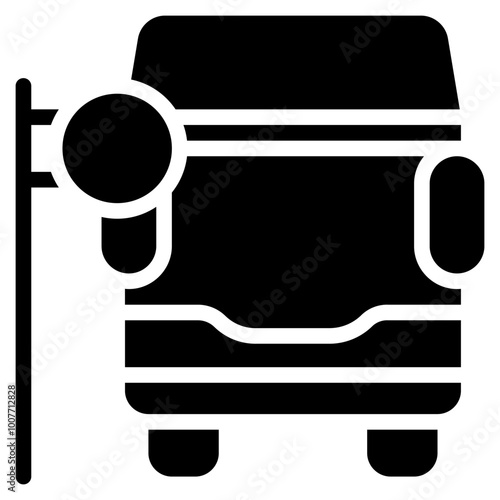 bus icon with glyph style. Suitable for website design, logo, app and UI. Based on the size of the icon in general, so it can be reduced.