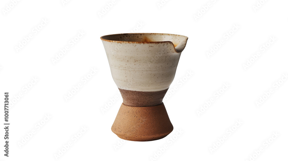 Ceramic coffee dripper on white background Ceramic coffee dripper on white background