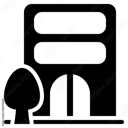 hotel icon with glyph style. Suitable for website design, logo, app and UI. Based on the size of the icon in general, so it can be reduced.