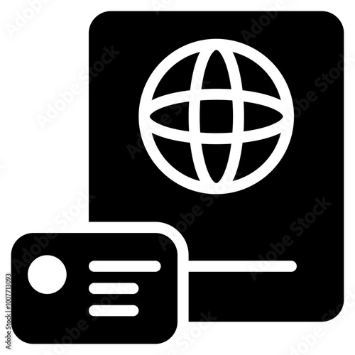 passport icon with glyph style. Suitable for website design, logo, app and UI. Based on the size of the icon in general, so it can be reduced.
