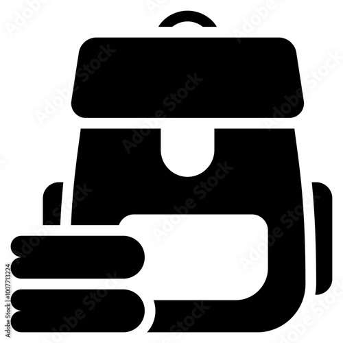 backpack icon with glyph style. Suitable for website design, logo, app and UI. Based on the size of the icon in general, so it can be reduced.