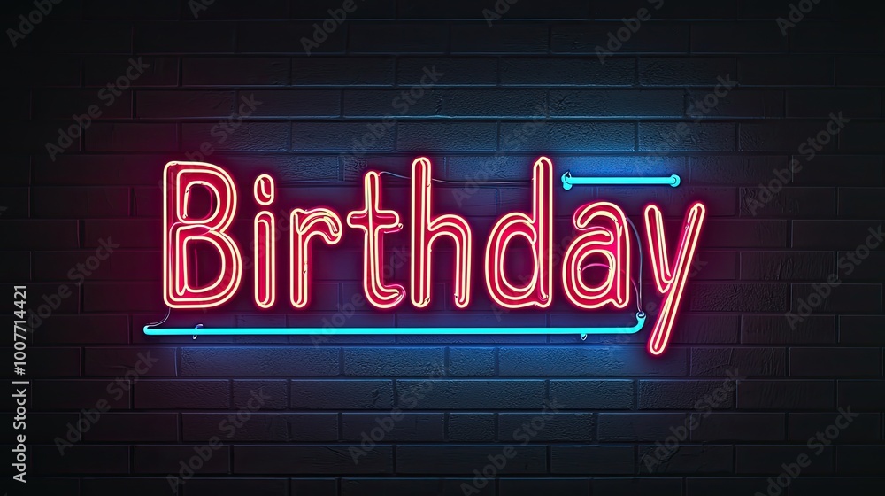 A neon sign displays the word 