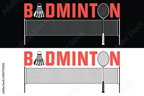 Badminton Typography, Badminton Vector, vector, Badminton Logo, Badminton Cork, Sports Logo