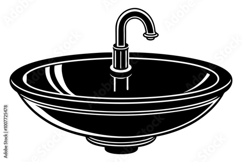 sink bathroom icon vector silhouette illustration