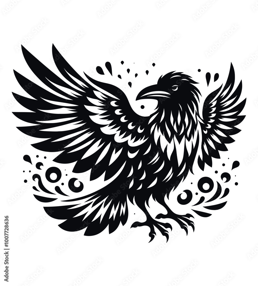 Obraz premium Crow silhouette vector illustrations