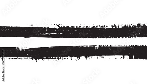 Black Tire Marks on White Background: Horizontal Stripes, Tread Marks, Rubber Imprints, and Signs of Wear