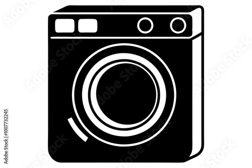 washing machine vector silhouette illustration