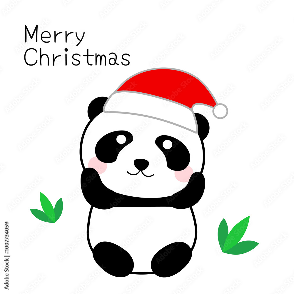 サンタ帽子をかぶったクリスマス
