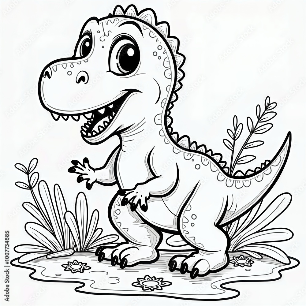 Cute Dinosaur Coloring Page Cute Dinosaur Coloring Page