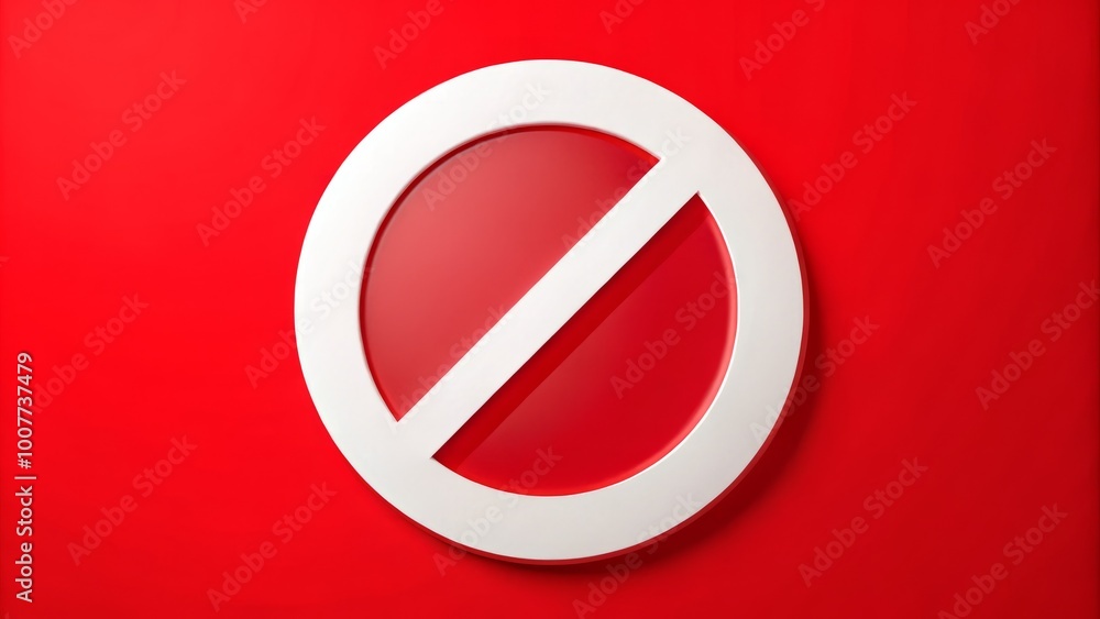 A bold, red circle with a prominent, diagonal white line crossing through its center, conveying cancellation, A bold, red circle with a prominent, diagonal white line crossing through its center, conveying cancellation,
