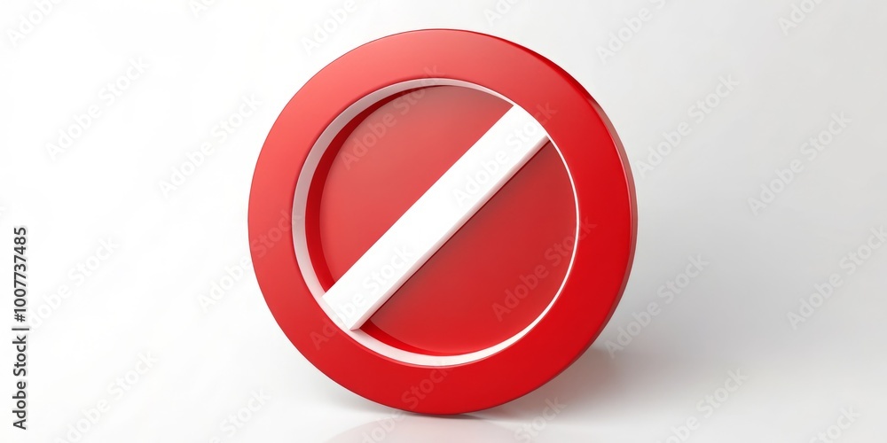 A bold, red circle with a white interior and a diagonal line through it, symbolizing prohibition, rejection, or A bold, red circle with a white interior and a diagonal line through it, symbolizing prohibition, rejection, or