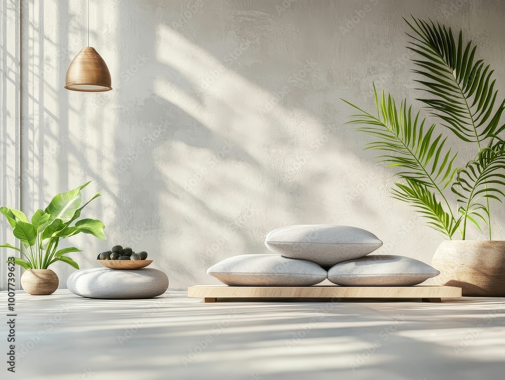 A peaceful meditation space with cushions, soft lighting, and natural elements, representing the importance of creating a mindful environment for inner peace A peaceful meditation space with cushions, soft lighting, and natural elements, representing the importance of creating a mindful environment for inner peace