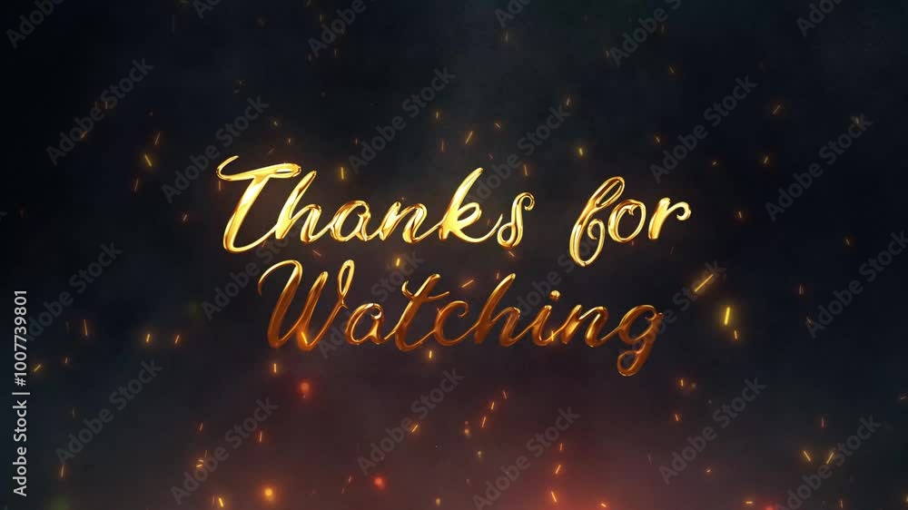 Animated Golden Thanks For Watching Outro Video Animated Golden Thanks For Watching Outro Video
