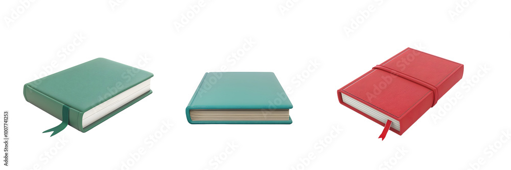 Set of notebooks isolated on transparent background Set of notebooks isolated on transparent background