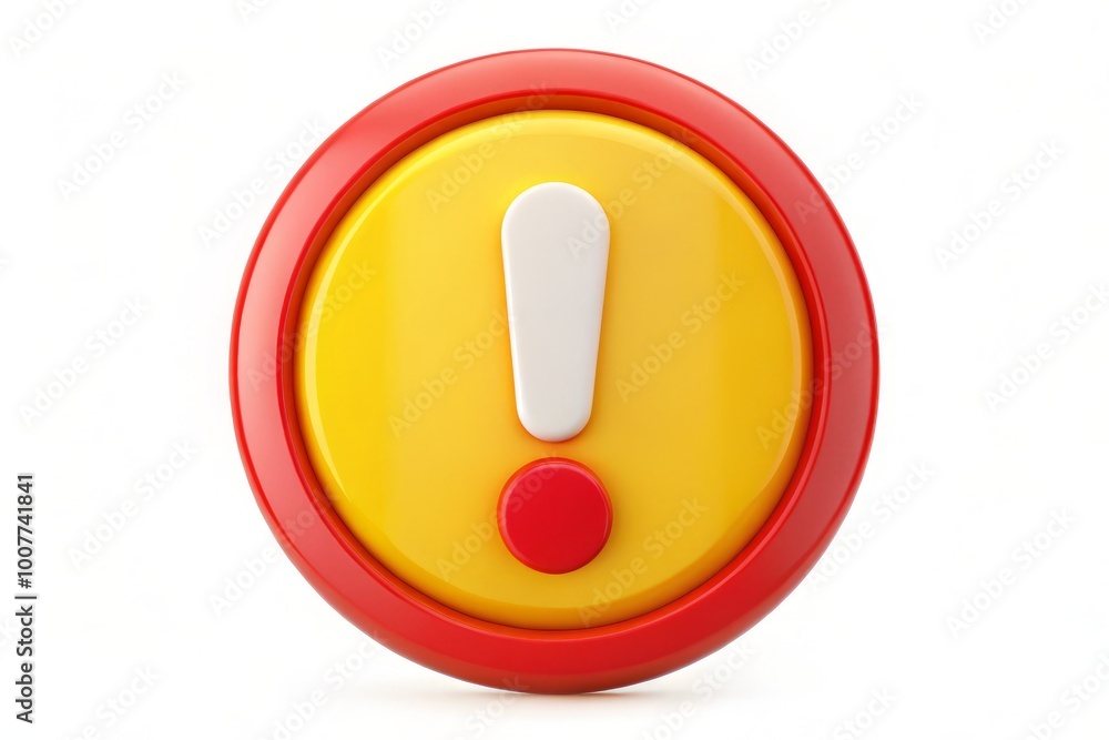 A colorful reminder symbol featuring a yellow exclamation mark surrounded by a red circle with a white background, A colorful reminder symbol featuring a yellow exclamation mark surrounded by a red circle with a white background,