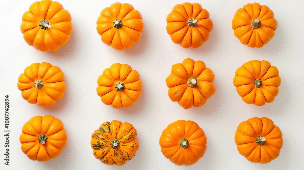 Pumpkin squash for Halloween on white background Flat lay design, Halloween elements, Happy Halloween Pumpkin squash for Halloween on white background Flat lay design, Halloween elements, Happy Halloween
