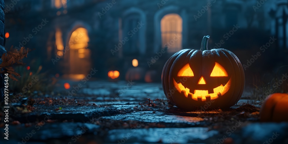 Halloween jack o lantern in the night Halloween jack o lantern in the night