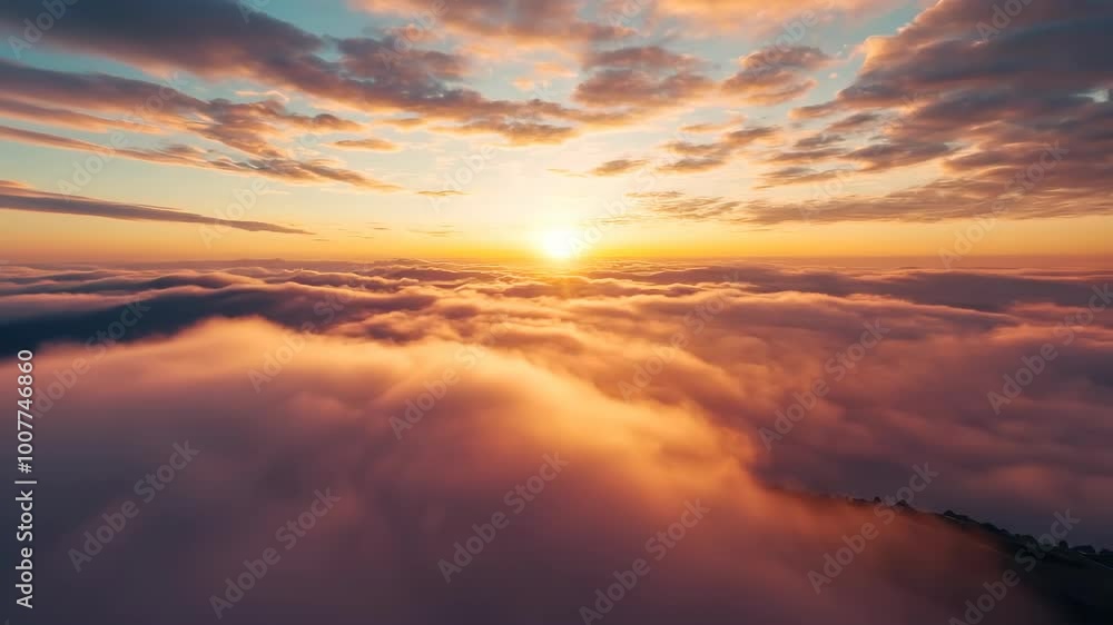 Awakening Sky: 4K Timelapse of Vibrant Sunrise Over Majestic Mountain Clouds Awakening Sky: 4K Timelapse of Vibrant Sunrise Over Majestic Mountain Clouds
