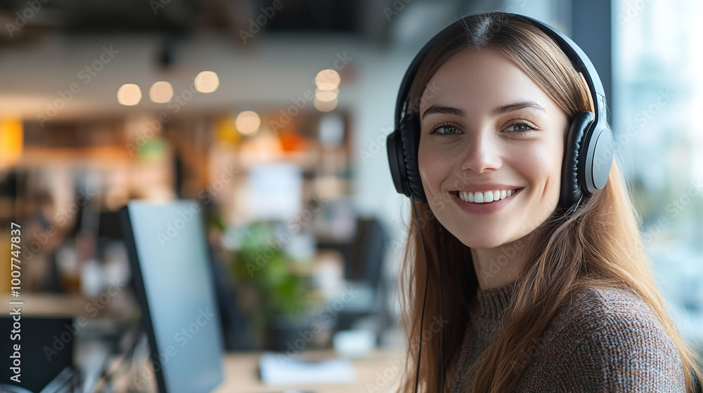 call center operator woman with headset call center operator woman with headset