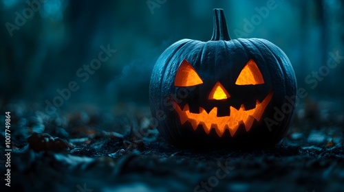 Halloween jack o lantern in the night