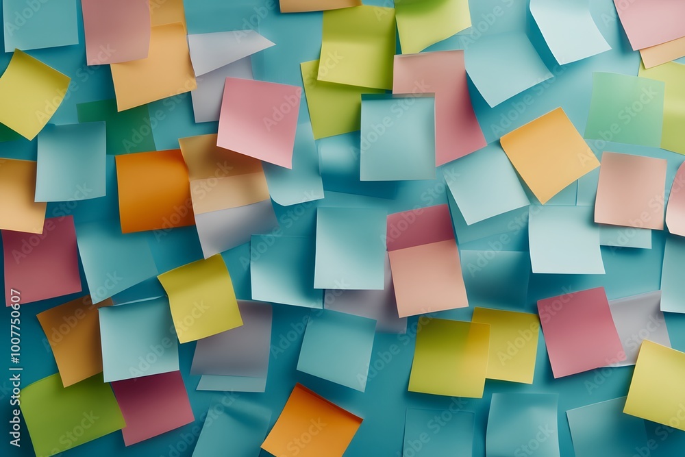 Colorful Sticky Notes on Blue Background. Colorful Sticky Notes on Blue Background.
