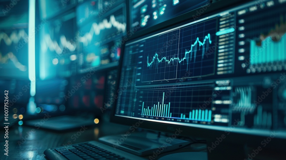 Computer Monitor Showing Technical Analysis: A Guide to Fundamental and Investment Strategies Computer Monitor Showing Technical Analysis: A Guide to Fundamental and Investment Strategies