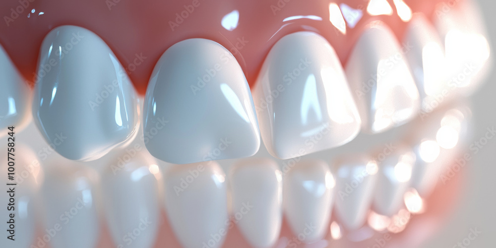 illustration of white teeth and gums, generative AI illustration of white teeth and gums, generative AI