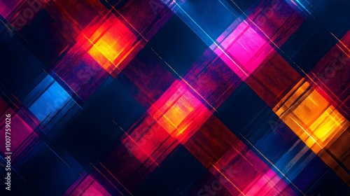 Vivid Geometric Artwork Featuring Colorful Squares in Dynamic Composition image