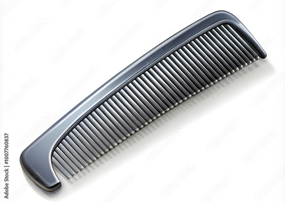A sleek, modern comb icon isolated on a white background, featuring intricate teeth and a smooth handle, perfect A sleek, modern comb icon isolated on a white background, featuring intricate teeth and a smooth handle, perfect