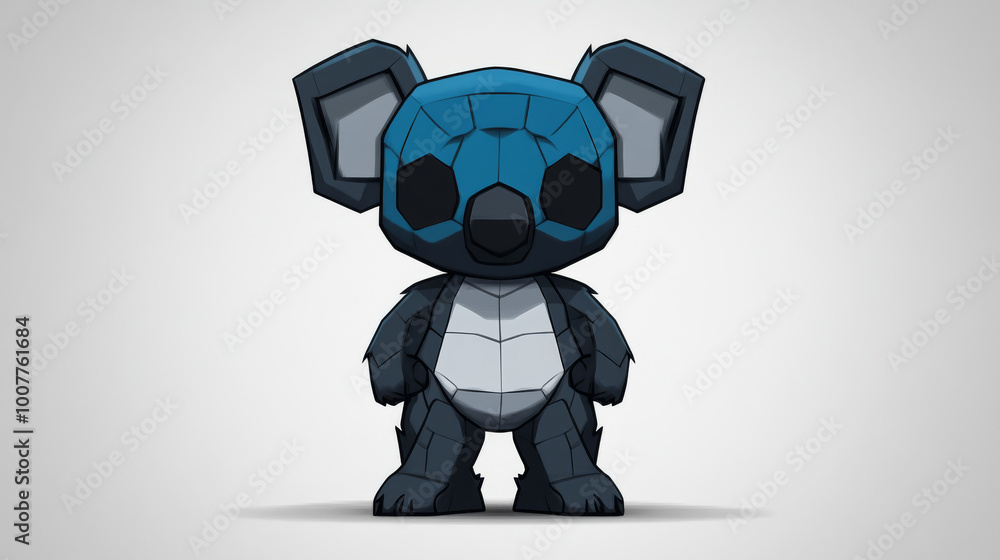 Obraz premium Cute blue and grey polygonal koala.