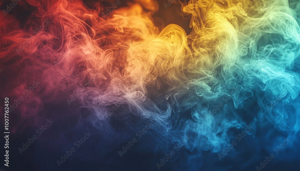Ethereal Smoke Tendrils Swaying in Dark Background Ethereal Smoke Tendrils Swaying in Dark Background