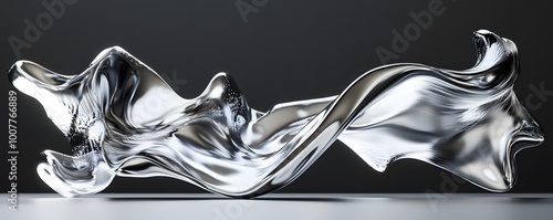 A stunning abstract sculpture showcasing fluid shapes and reflective surfaces, creating a captivating and modern aesthetic.