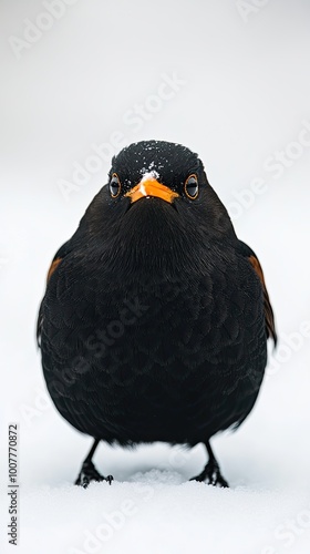 Blackbird isolated on white background photo