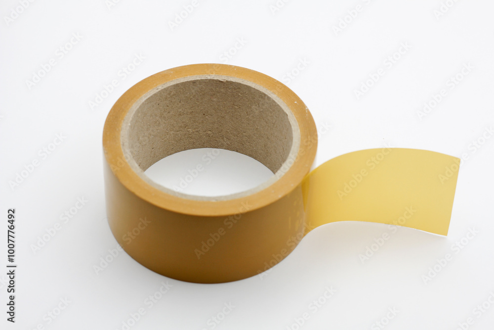 Roll of yellow duct tape on a white background Roll of yellow duct tape on a white background