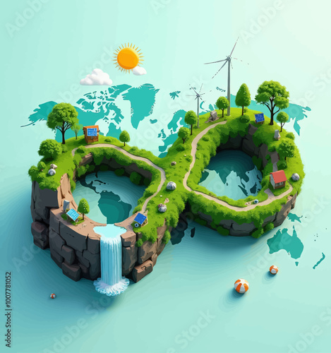 Infinity World with Sustainable Energy Sources 
