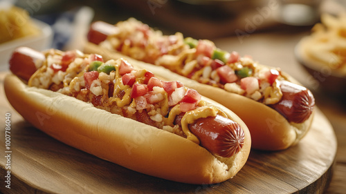 Celebrating National Fast Food Day with delicious gourmet hot dogs topped with fresh ingredients