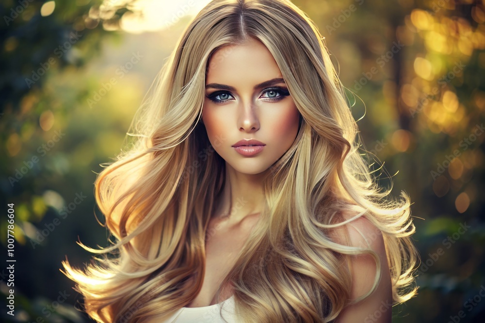 Gorgeous blonde locks cascade down the back, featuring a chic long haircut with subtle layers, flowing effortlessly to Gorgeous blonde locks cascade down the back, featuring a chic long haircut with subtle layers, flowing effortlessly to