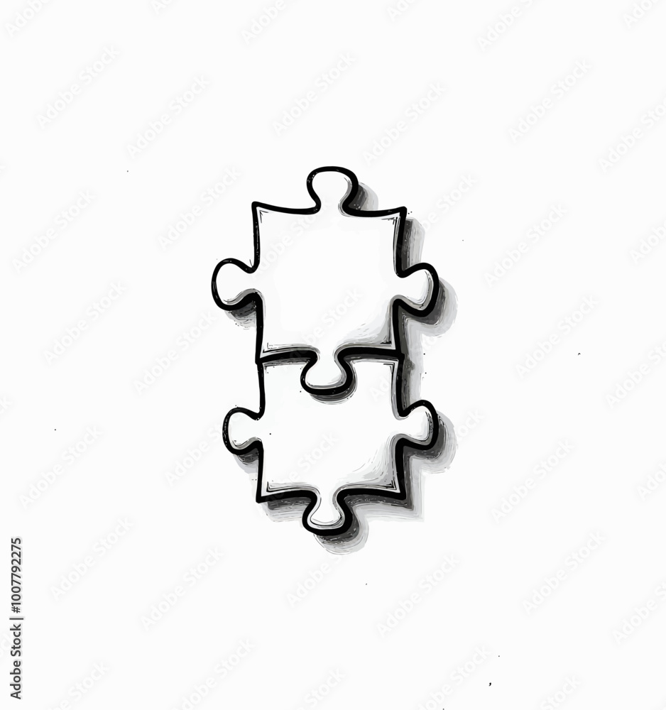 Black and White Hand Drawn Puzzle Pieces
Black and White Hand Drawn Puzzle Pieces