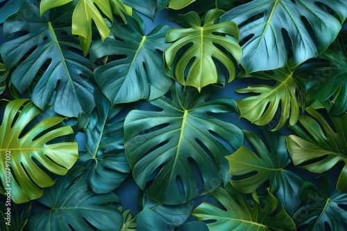 Exotic Monstera Plants in Lush Tropical Setting