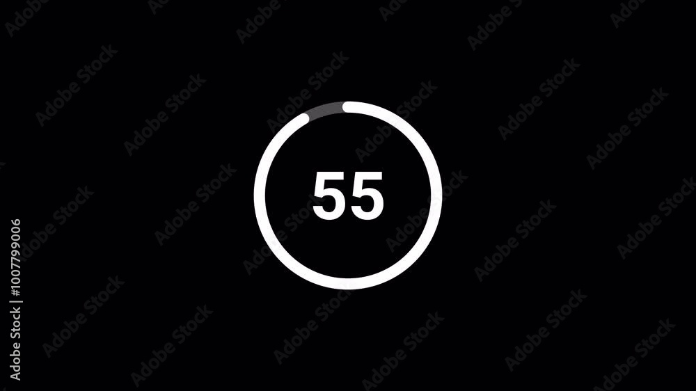 Circle countdown timer One minute animation from 60 to 0 seconds on transparent background with alpha channel, 60 second countdown timer, Countdown video Circle countdown timer One minute animation from 60 to 0 seconds on transparent background with alpha channel, 60 second countdown timer, Countdown video