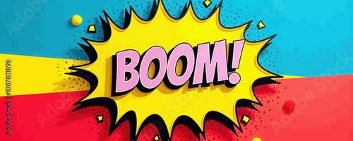 Vibrant Explosion Graphic with BOOM! Text