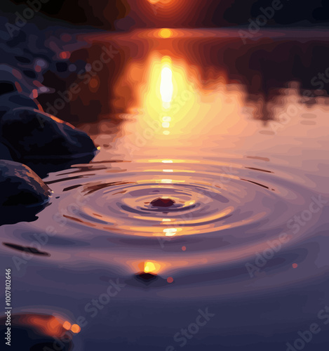 Sunset Ripples on Water