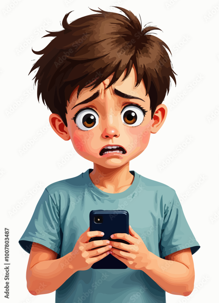 Shocked Boy Using Smartphone Shocked Boy Using Smartphone