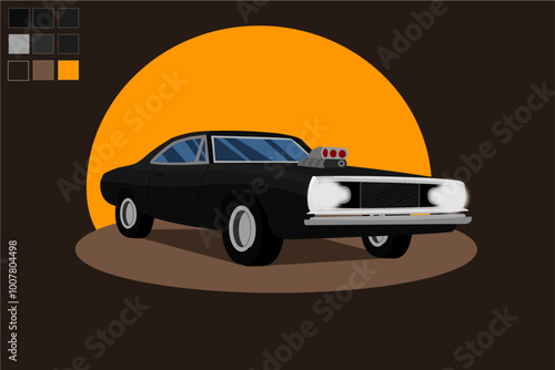 A collection of vector car illustrations as car community icons