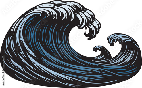 Waves Minimalist and Flat Logo Vector illustration