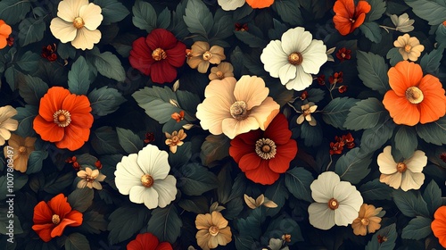 Wallpaper Mural Stunning Vibrant Floral Artwork with Beautiful Blooming Flower Patterns picture Torontodigital.ca