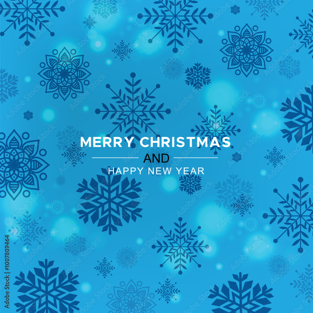 Christmas blue background with snowflakes pattern Christmas blue background with snowflakes pattern