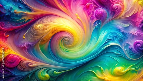 Wallpaper Mural Vibrant, abstract background featuring swirling patterns of bright pink, blue, yellow, and green hues blended with Torontodigital.ca